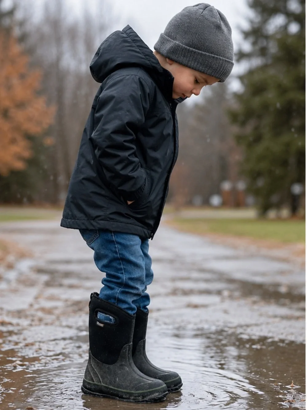 BOGS Classic High Kids Size 11 Black Waterproof Insulated Rain Snow Boots